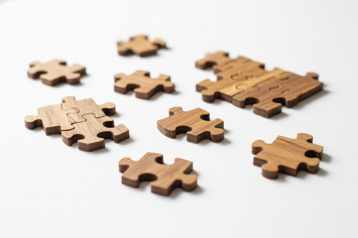 wooden puzzle pieces